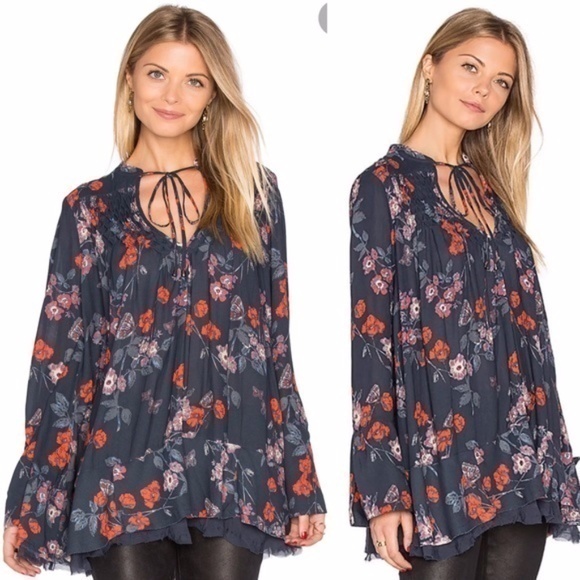 Free People Tops - Free people Pebble Crepe So Fine Smoked Tunic Top